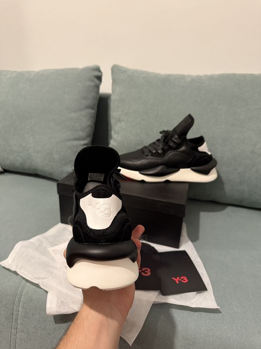 Y-3 Kaiwa din piele negri