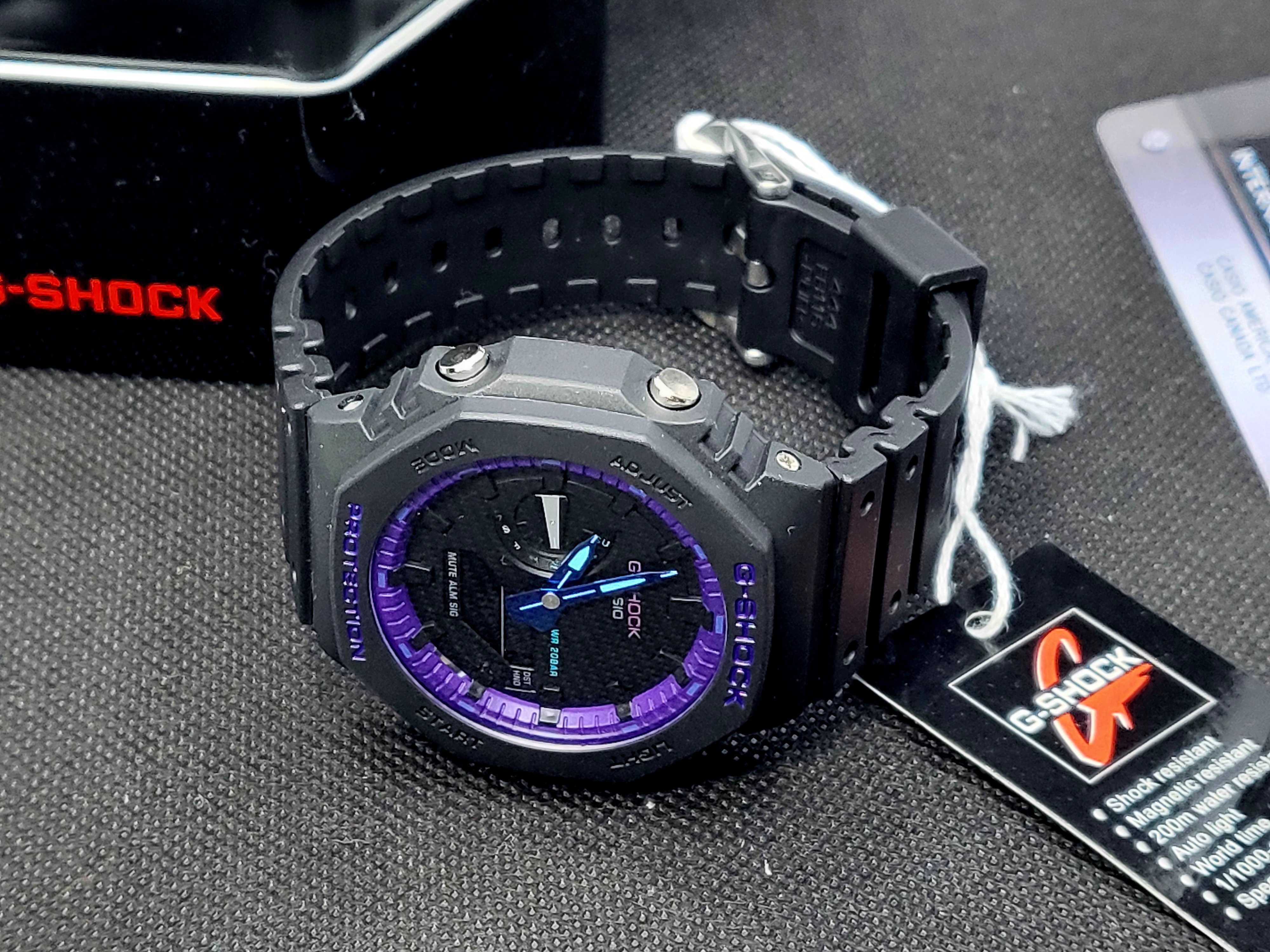 Ceas Casio g shock Skater GA 2100 black purple, Nou,Garantie 2 ANI