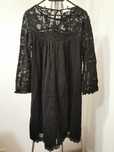 Rochie neagra bumbac si dantela