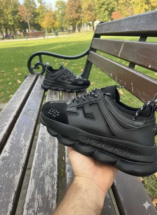 Adidasi Versace Chain Reaction Negru - Adidasi Unisex