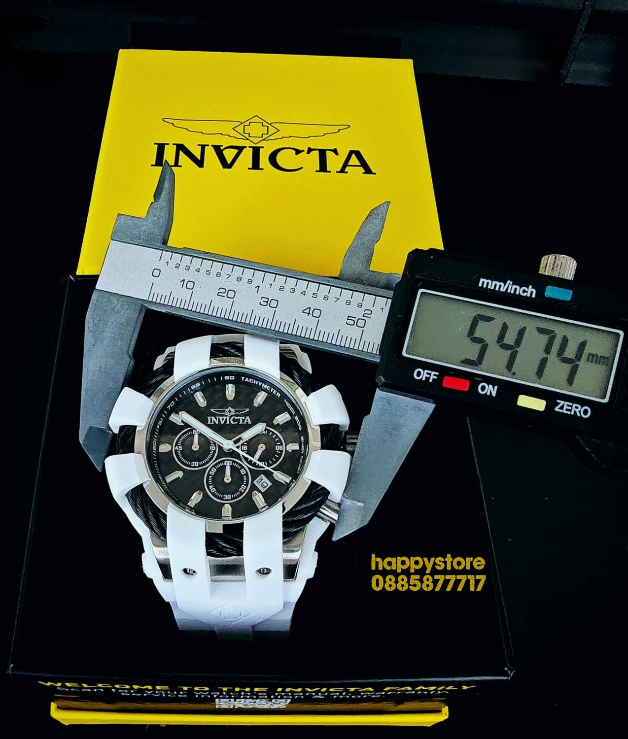INVICTA Bolt Shock white 54 mm, Инвикта нов ръчен часовник