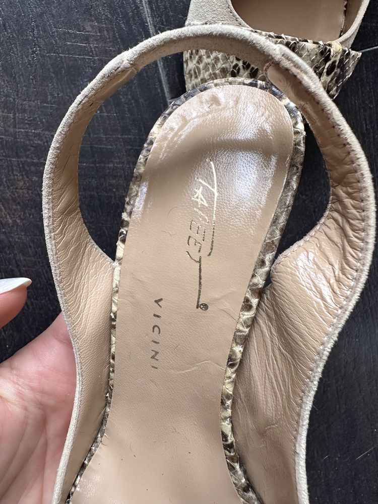 Сандали обувки Vicini Tapeet Италия Tory Burch кожа от питон
