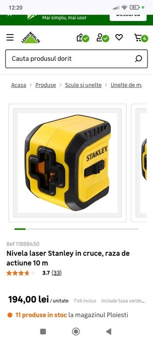 Nivela laser Stanley