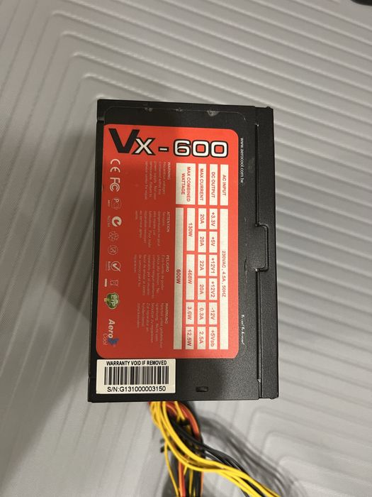 Блок питания Aerocool VX-600 600W/Вт