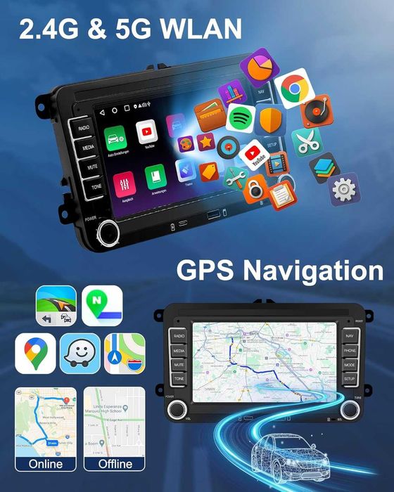 Navigatie auto Android VW Golf 5 6 T5 Polo 6r Caddy Passat Touran Seat