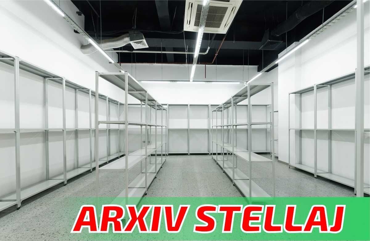 Arxiv stellaj, rafli metall tokchalar, ombor, архивный стеллаж