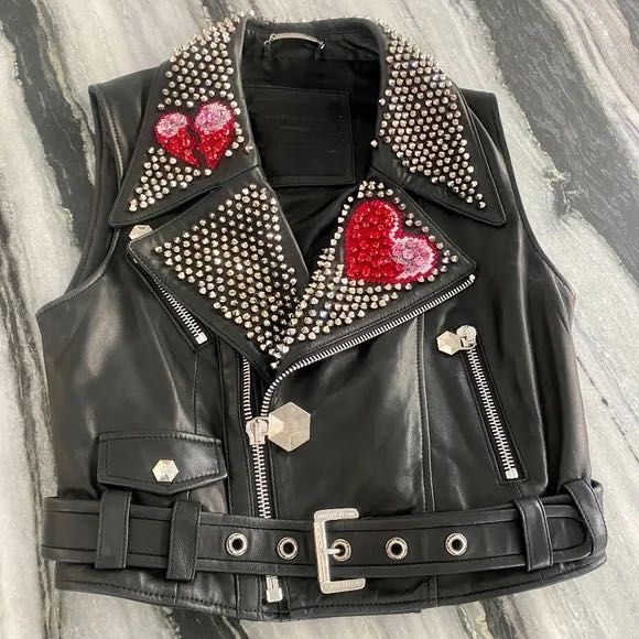 Елек от естествена кожа Philipp Plein