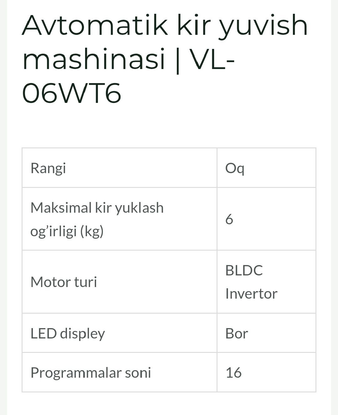 Avtomat kir moshina