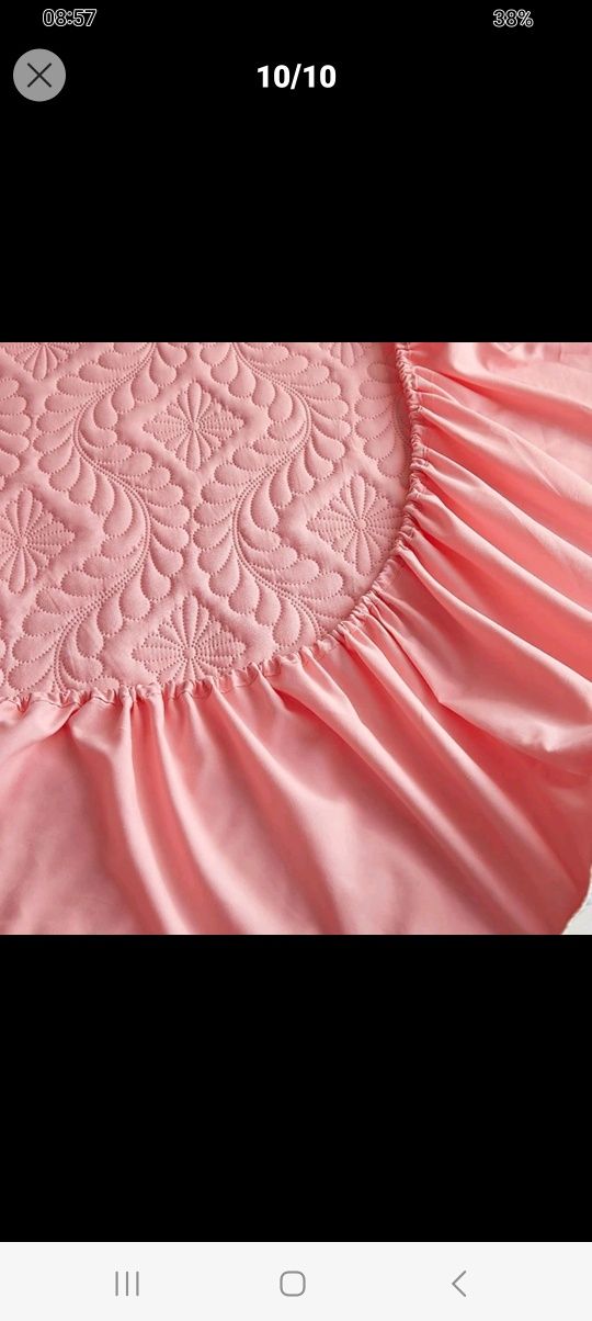 Husa matlasata pentru saltea 180x200 cm, roz