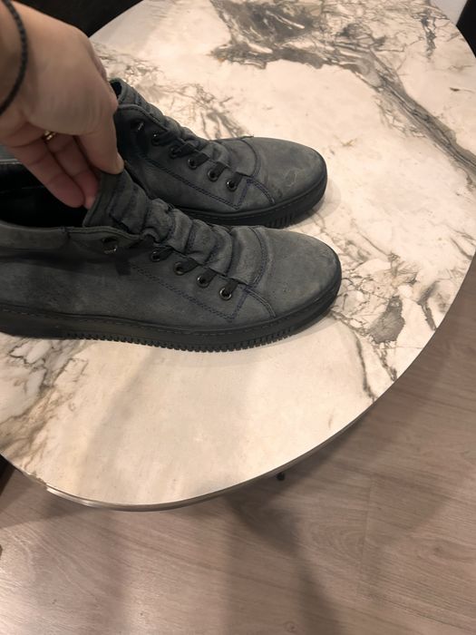 Pantofi piele intoarsa albastru 42