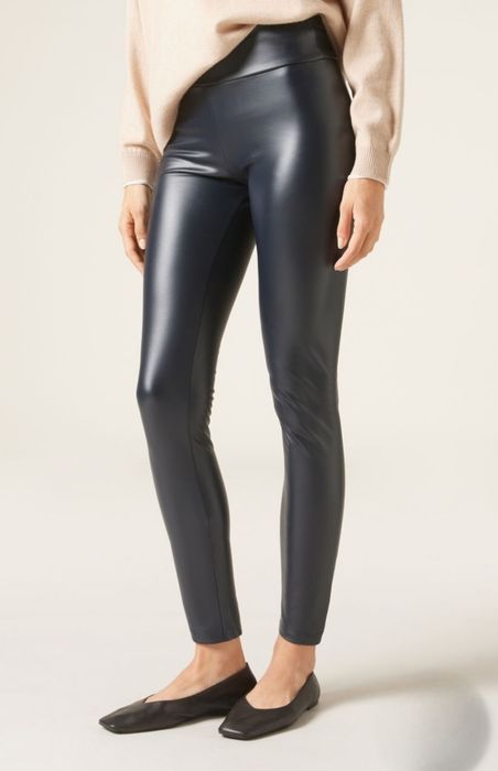 Брендовые Леггинсы CALZEDONIA кожаные термо SX