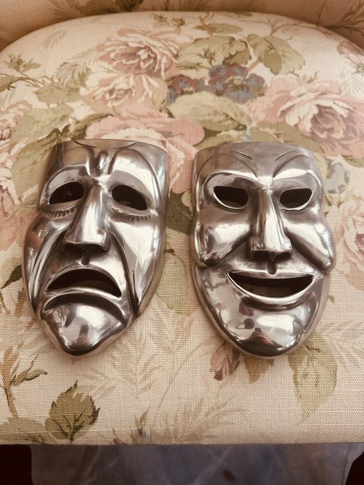 Метални театрални маски „Трагедия и Комедия“ от 90-те Дания