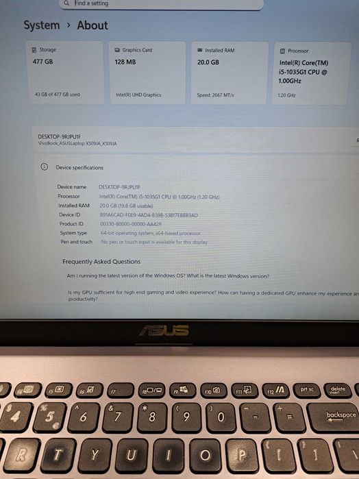 Laptop ASUS X509JA