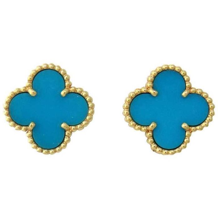 Van Cleef & Arpels VCA Turquoise Vintage Alhambra Clover Дамски Обеци