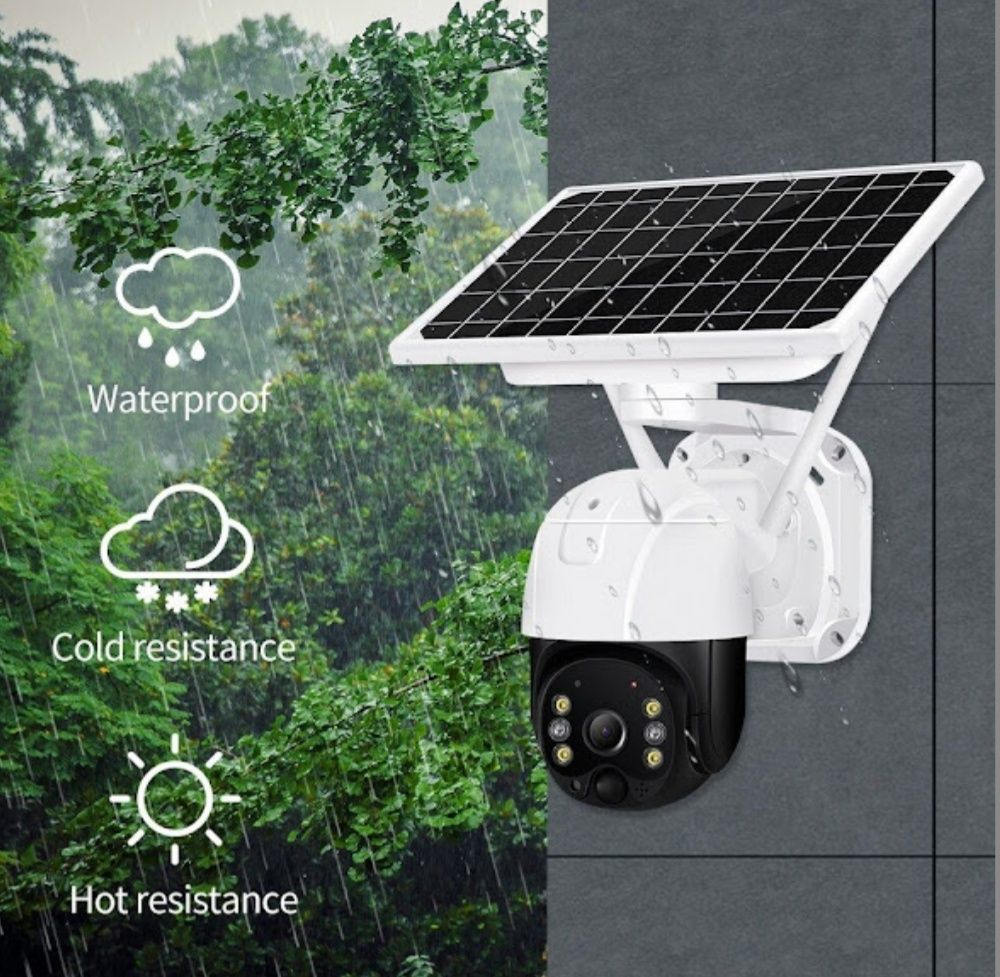 Camera de supraveghere wireless cu panou solar integrat 1080p wifi