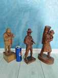 Lot 3 sculpturi rustice din lemn masiv