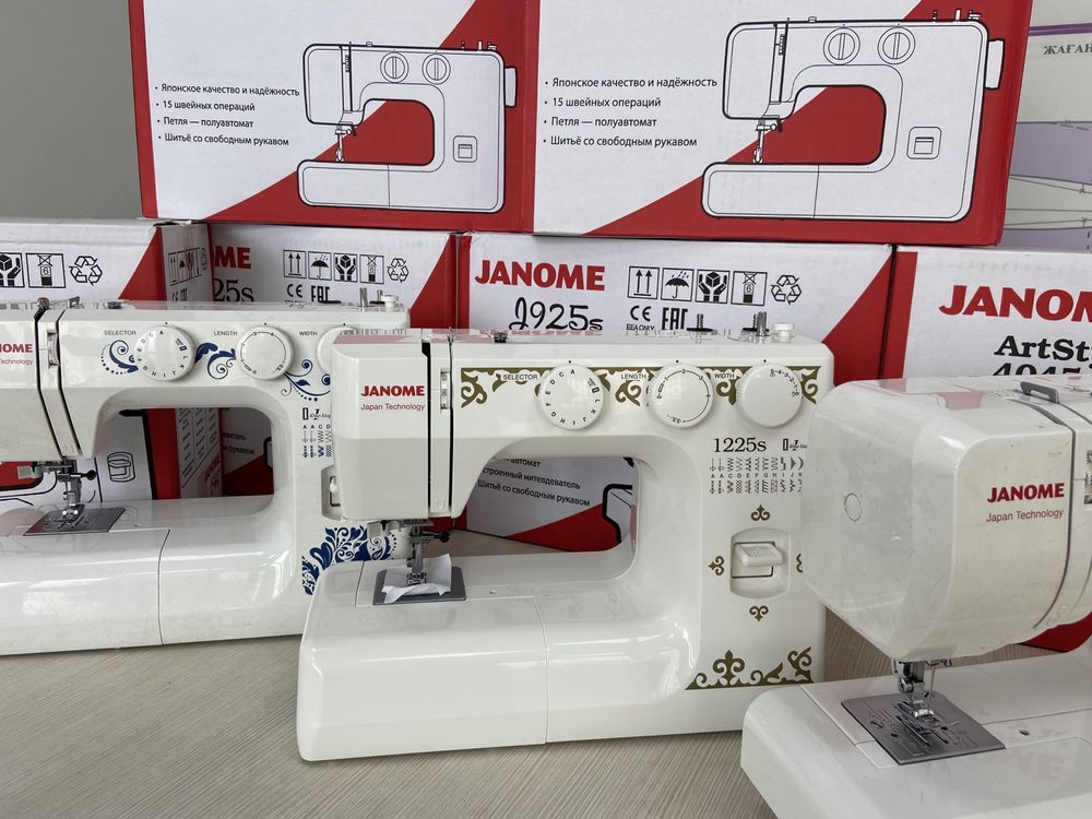 Janome тігін машиналары. Әртүрлі модельдер. Швейные машины Janome.