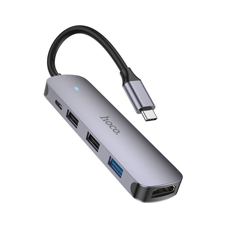 USB-hub хаб адаптер переходник 5-в-1 HOCO HB27 |Type-C to HDMI+PD+USB3