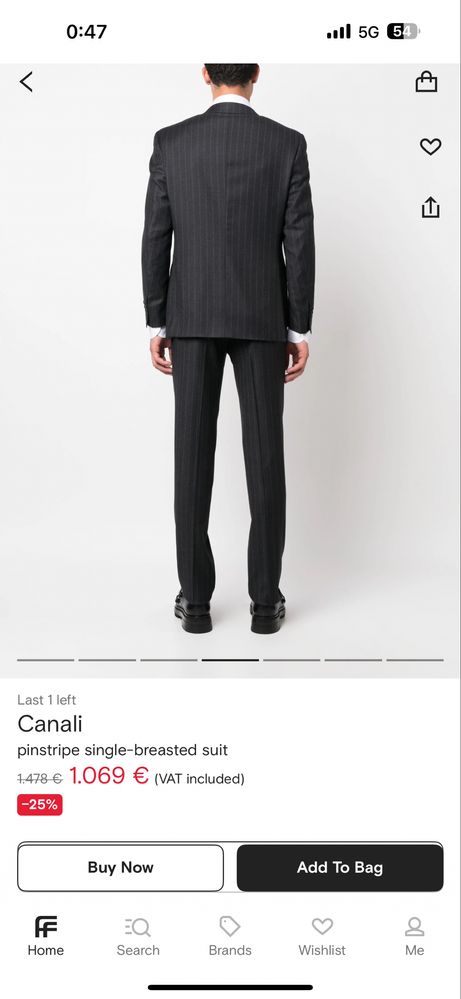 Canali Pinstripe Single-Breasted Suit – Чисто нов, не е носен