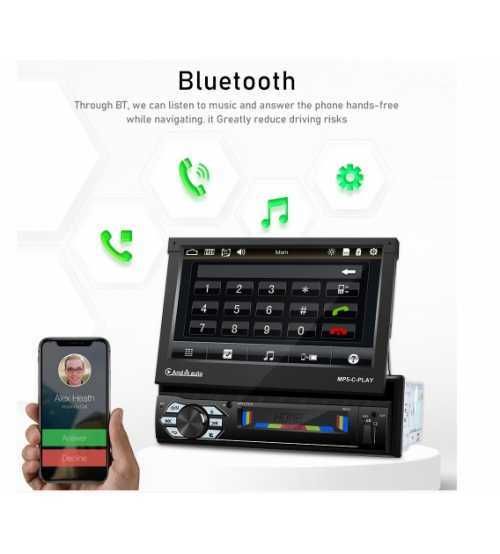 Player auto dvd auto radio retractabil motorizat +camera