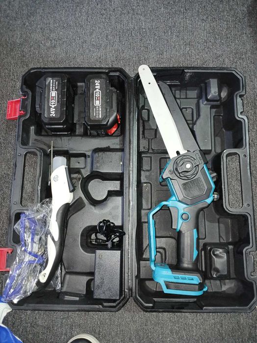 Drujba mini cu acumulator, 8 inch, 2 baterii 4000 mAh, albastra