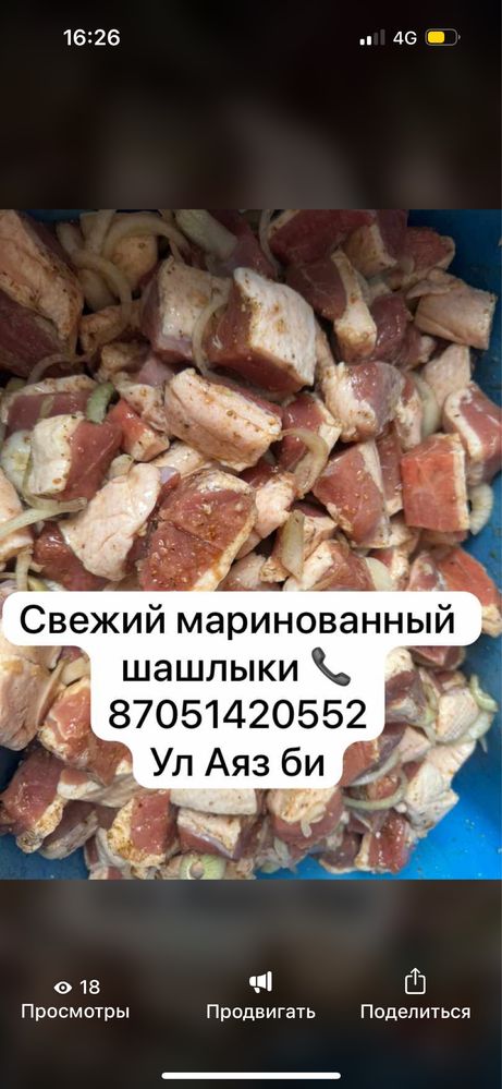 Шашлык маринованный, район зачаганск