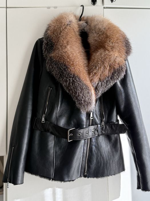 Cojoc miel cu guler vulpe