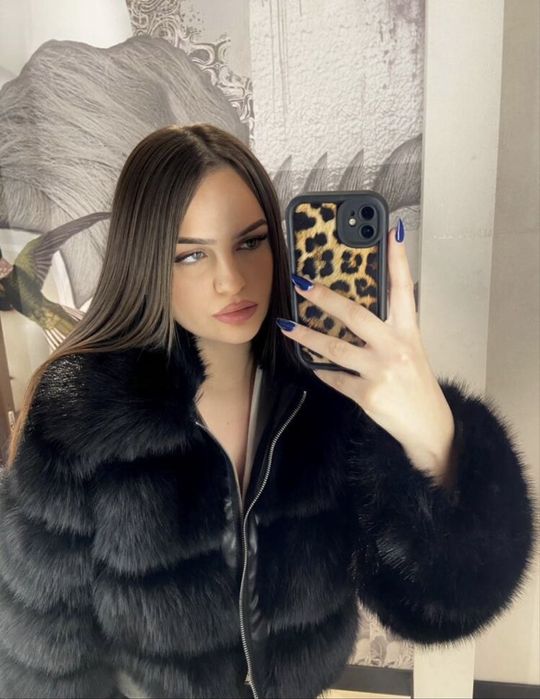 Палто от естествен косъм, с ЕТИКЕТ