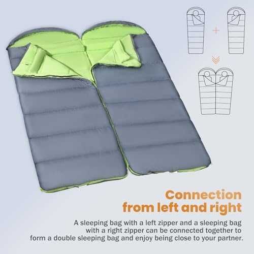 Нов XL водоустойчив спален чувал 3-4 сезона, топъл и лек, 80x220 см