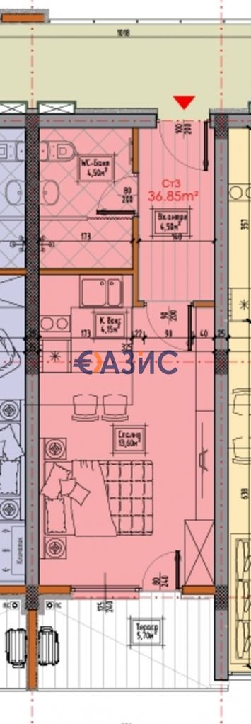 Продава се Едностаен апартамент в с. Кошарица, Област Бургас - 55 кв.м за 946 €/кв.м - Снимка #8