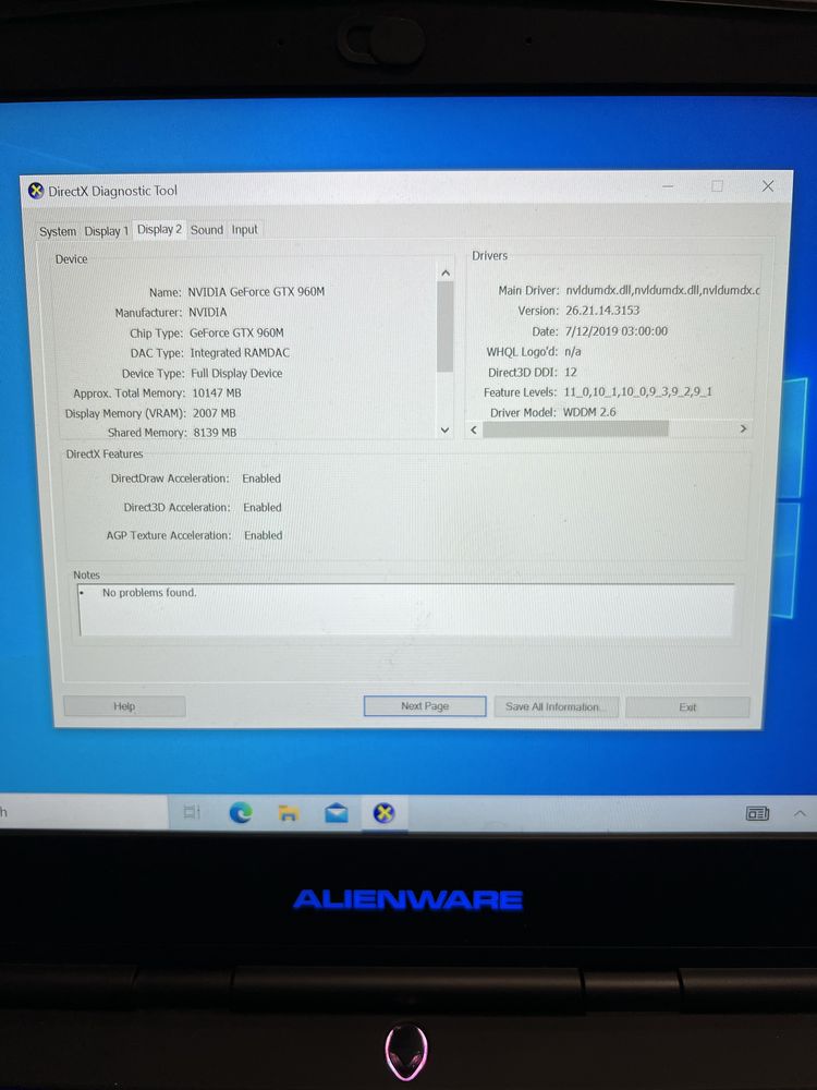 Alienware R13 i5-6200U , Gtx960m,8Gb ram,256ssd schimb cu iphone 12pro