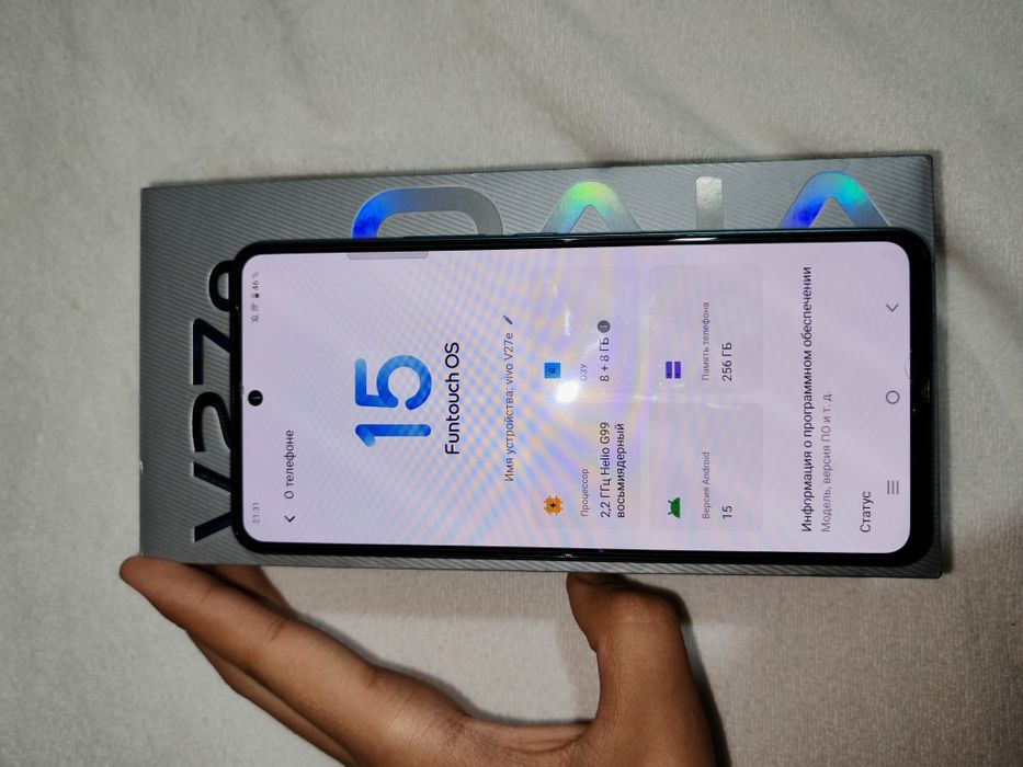 Продаётся телефон vivo v27e 256гб  vivo v27e telefon sotiladi 256 gb