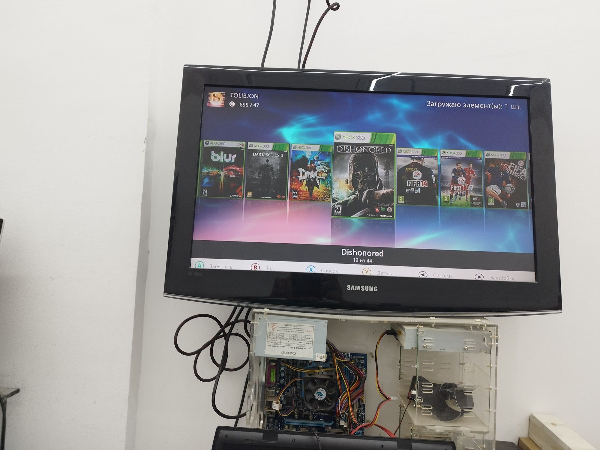 Xbox 360+жостик+игры