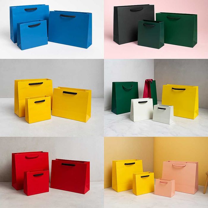 Подарочные пакеты однотонные картон