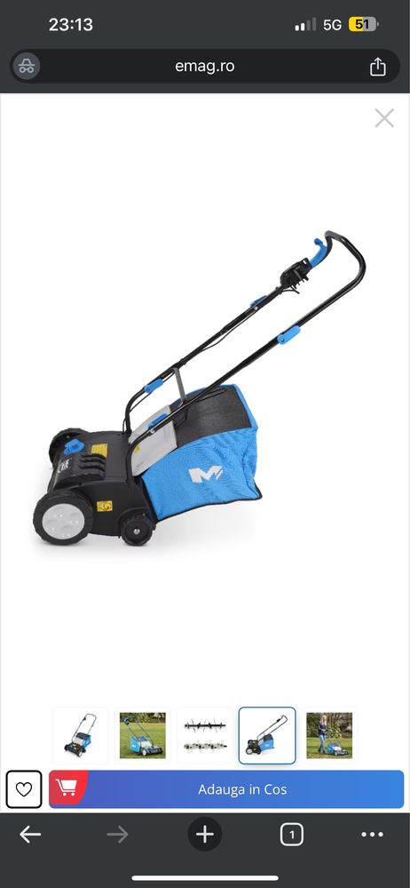 Vand masina de scarificat Mac Allister, 37 cm, 1400 W