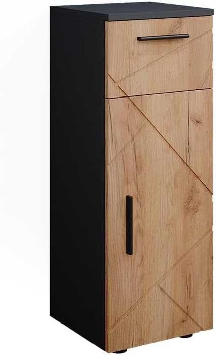 Шкаф за баня Vicco Midi, златен дъб / антрацит, Ирма, 30 x 81 x 30 см