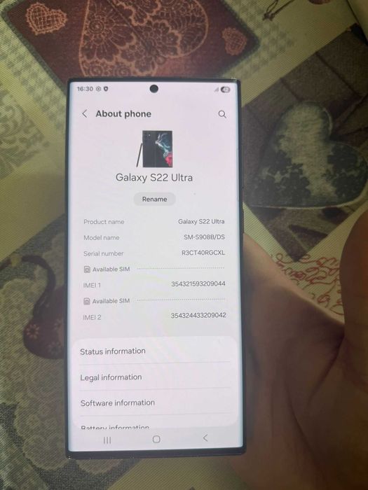 Samsung S22 Ultra, rama zgariata