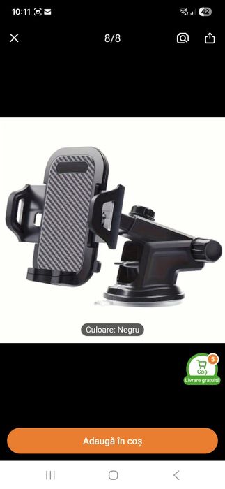 Suport auto orice telefon bord parbriz reglabil carbon