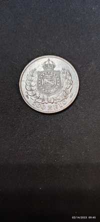 Moneda argint 500 Reis, BRAZILIA, 1868