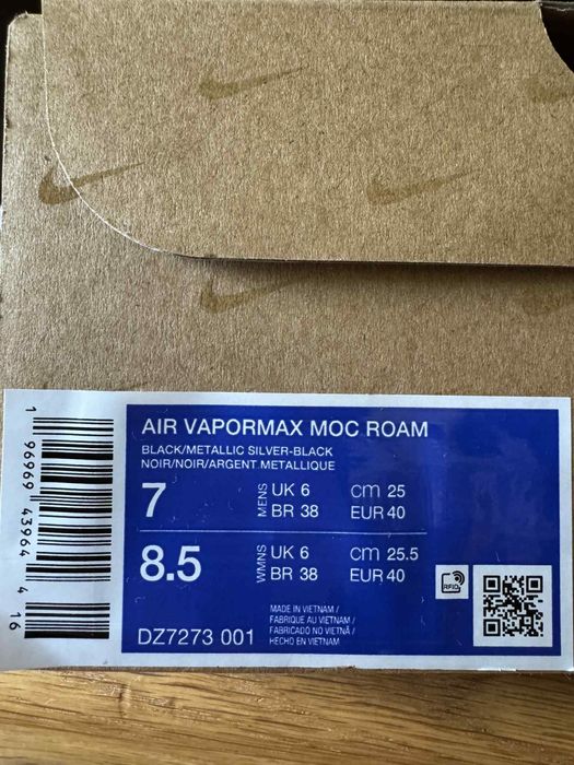 Nike Vapormax Moc Roam Black 40 номер