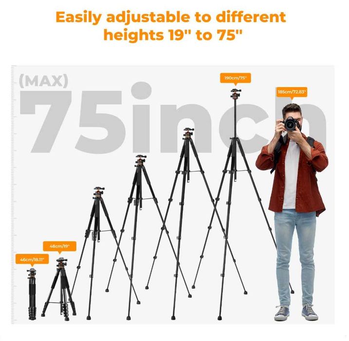 K&F Concept Професионален статив / трипод , товароносимост 8клг.