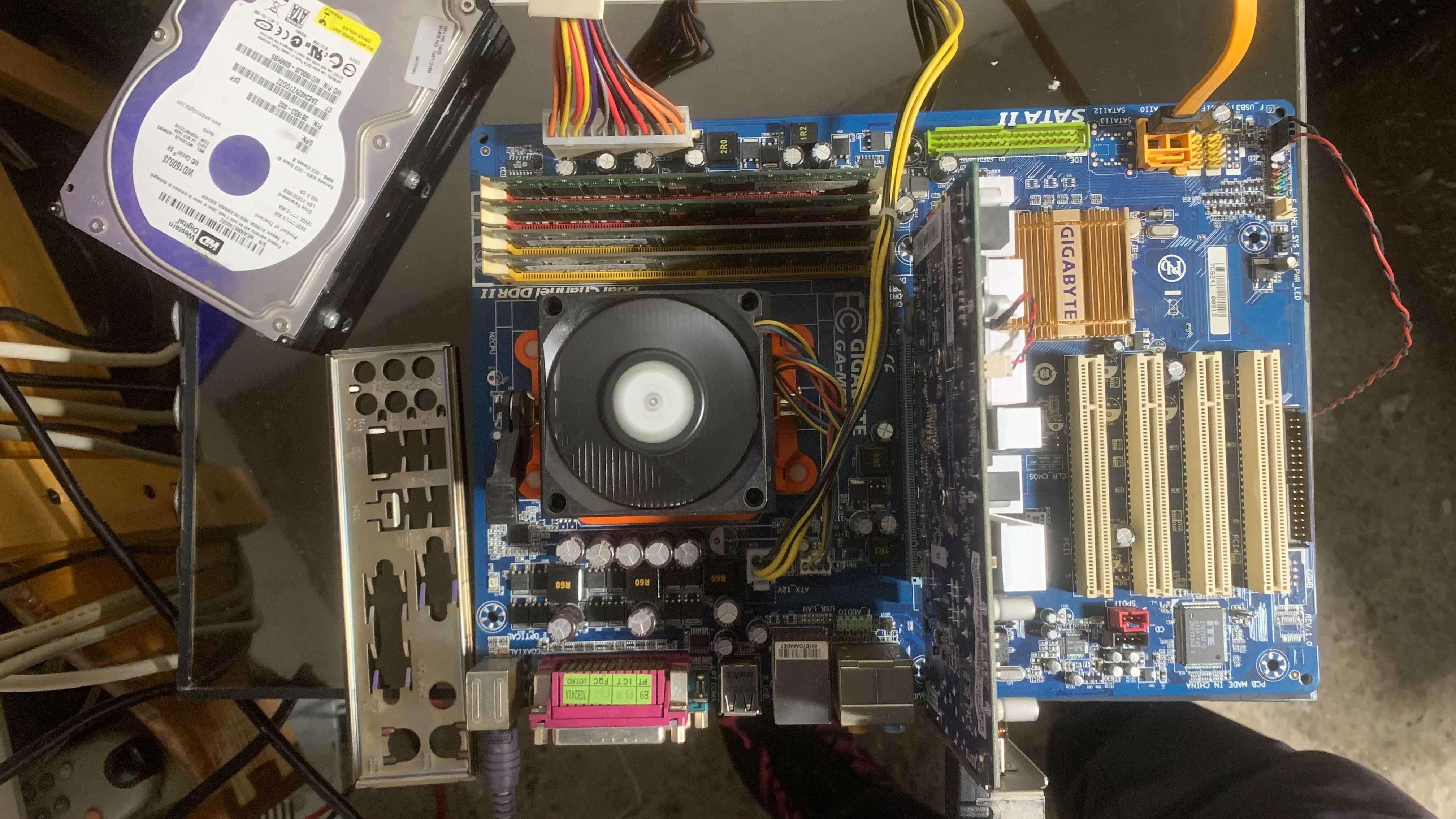 комплект АМ2 дъно,процесор,рам и твърд диск