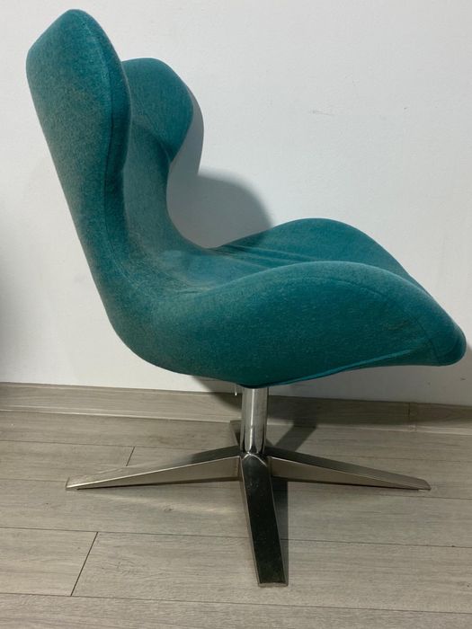 Fotoliu Rotativ cu Picior Metalic; Scaun Confortabil tip Scoică
