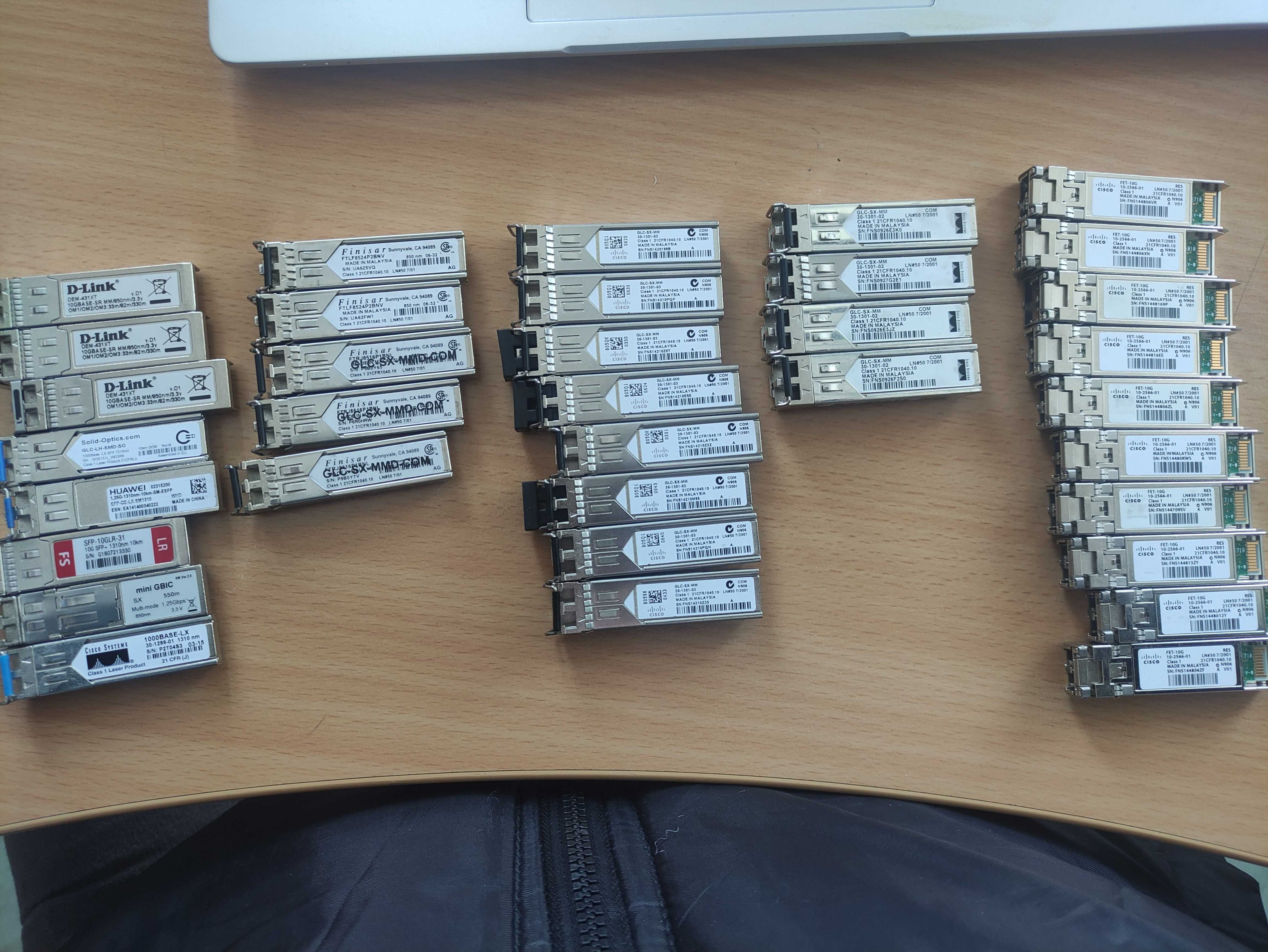 SFP modules copper and fiber за суичове, Cisco, D-link, Finistar