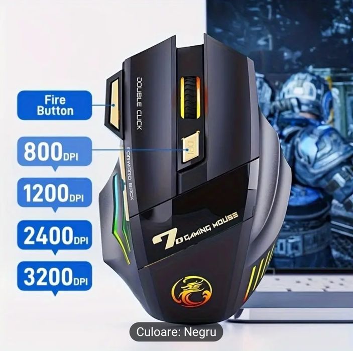 Mouse gaming RGB wireless