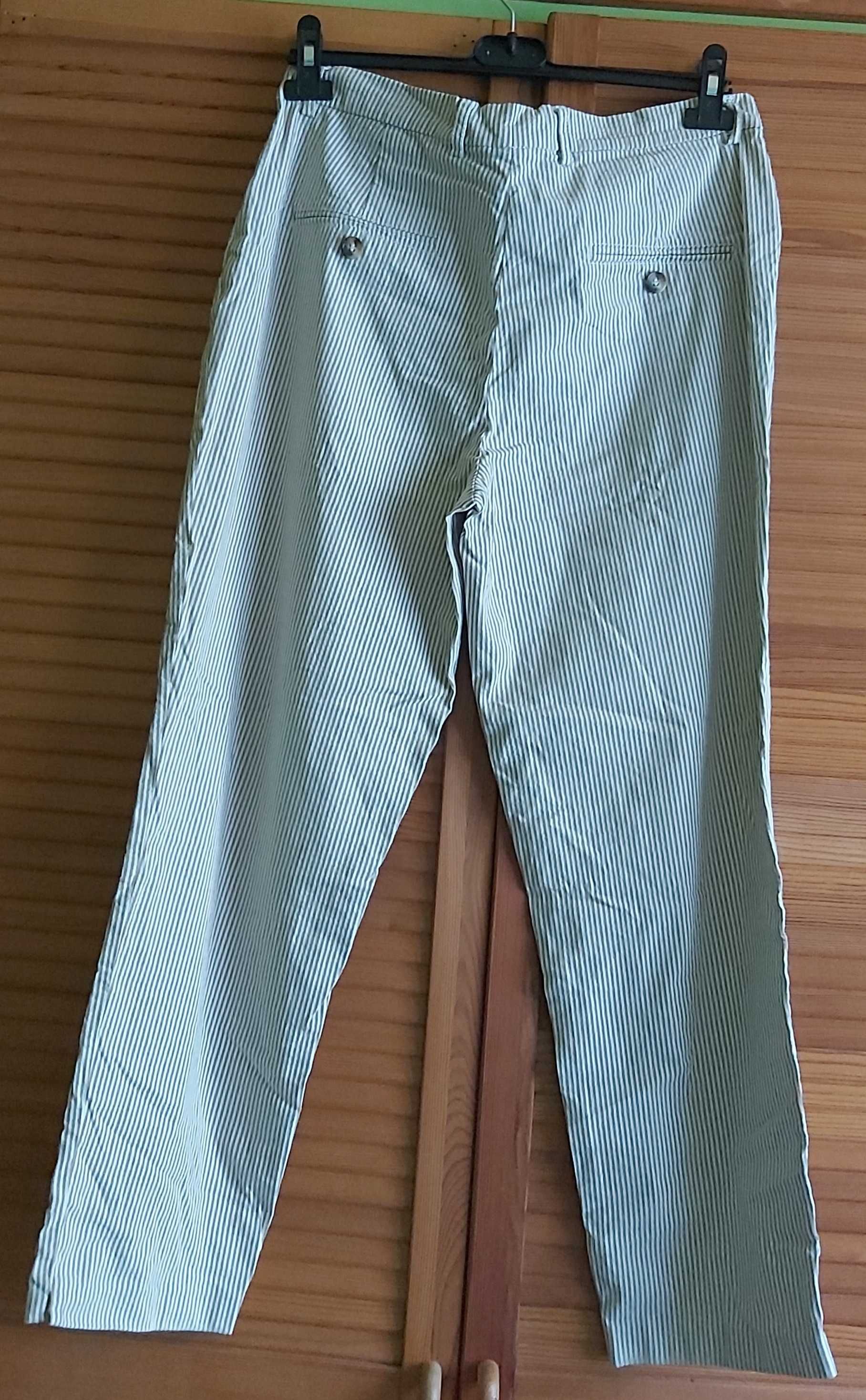 Pantaloni dungi alb-crem Alba Moda