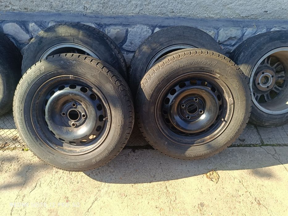 2бр джанти 15 4х108 със зимни гуми Кордиант 195 65 15 от ауди 80 б4