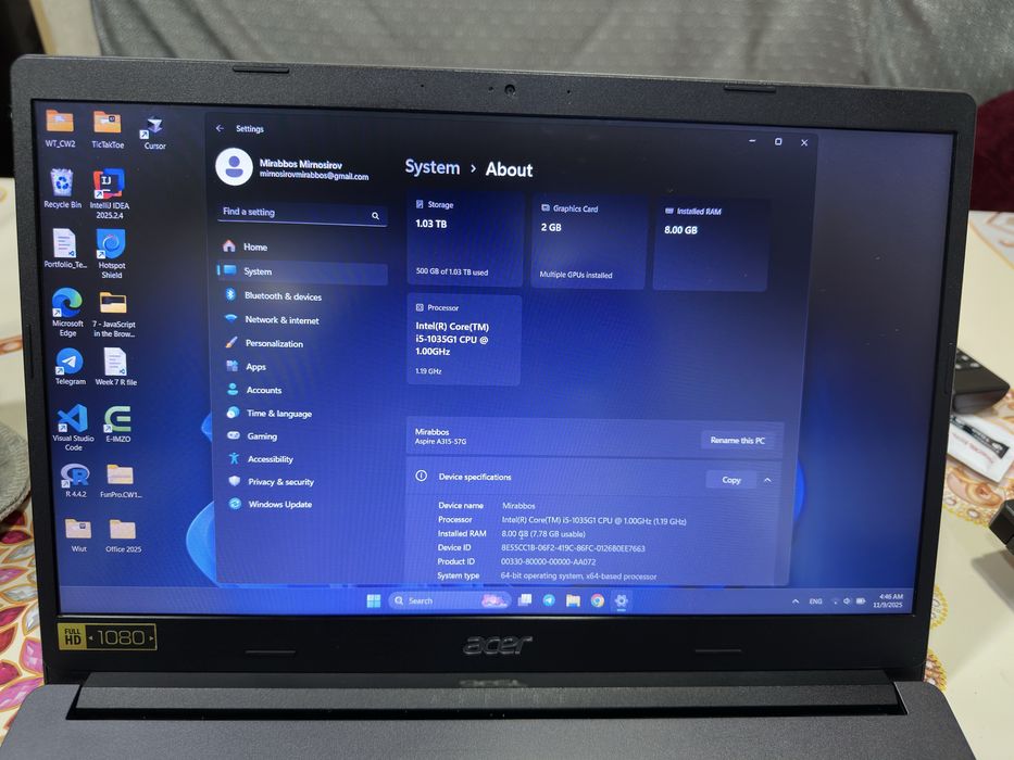 Acer Aspire 3 128/1TB