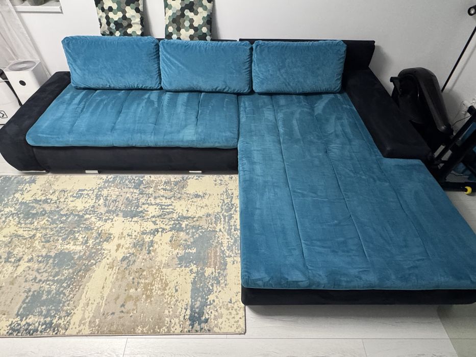 Coltar Toscania STAER, Turcoaz cu negru,  reversibil