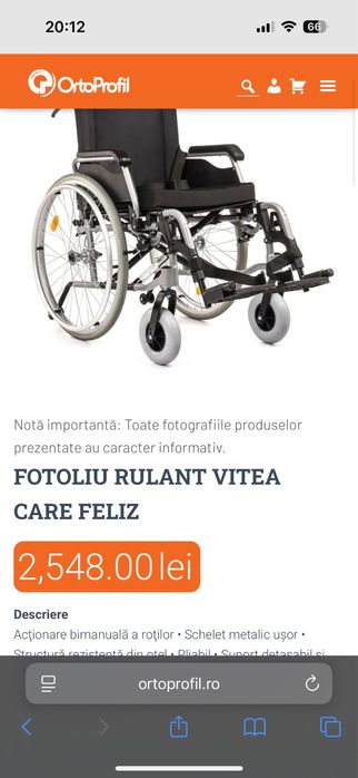 Scaun rulant aproape nou